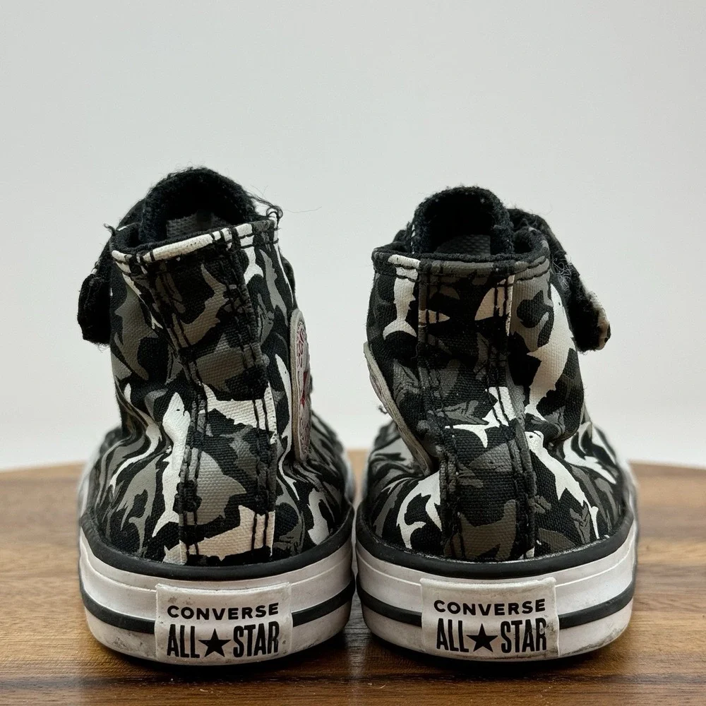 Kids Boys Converse CTAS 1V Black Sharks Canvas Hi Top Sneakers‎ Shoes Size 6 C